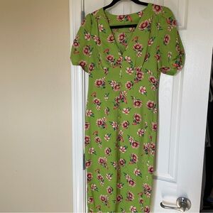 Retro Floral Midi Dress